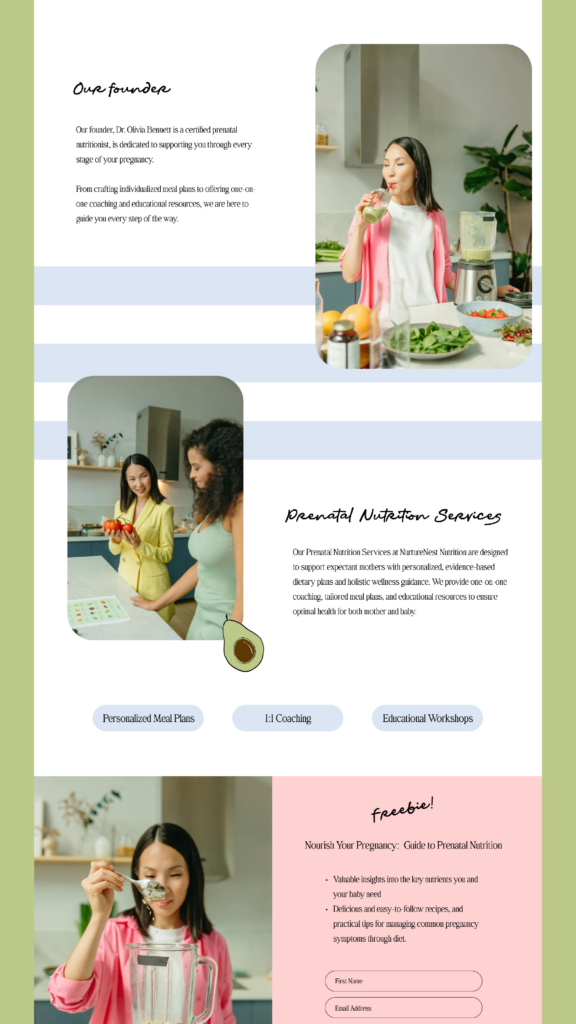 Nutrition Coach Website Design